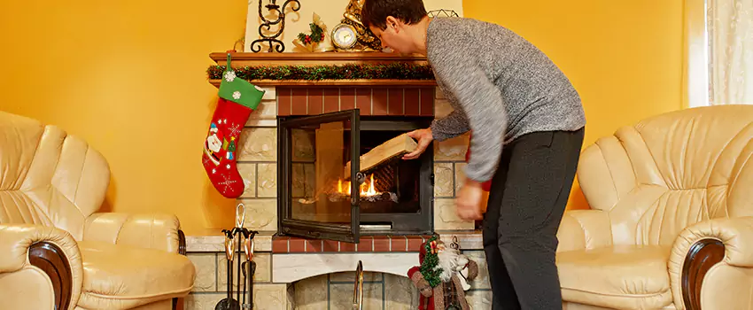 Rusted Metal Fireplace Restoration in Long Beach, California